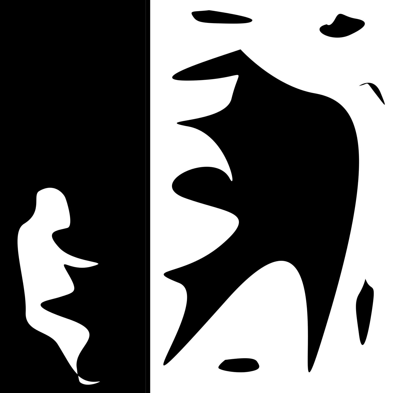 Abstract artwork of black and white shapes