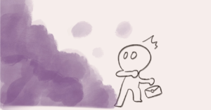 Video thumbnail of animated video showing a person running away from large purple cloud